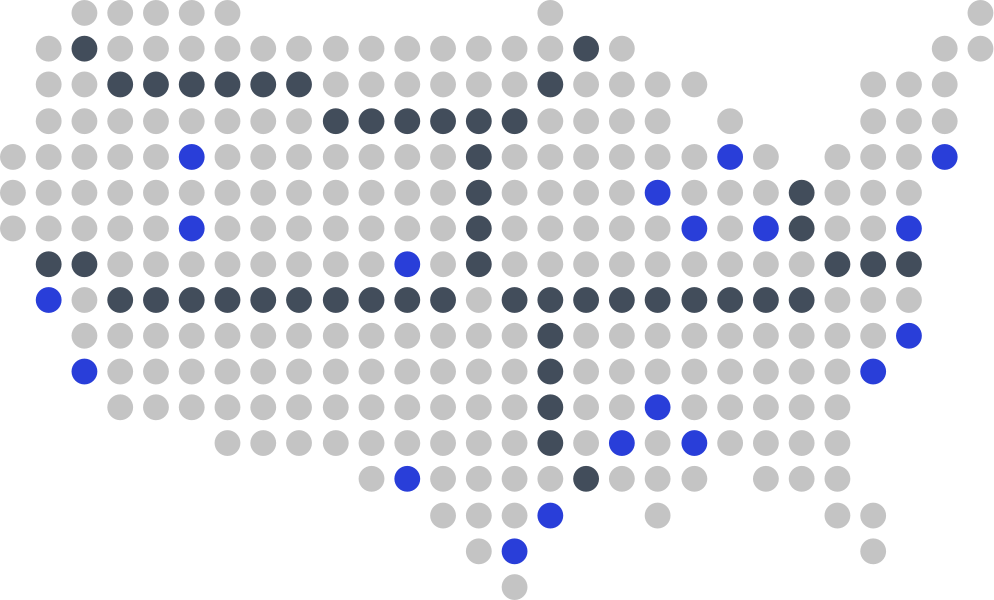 US map with supply chain